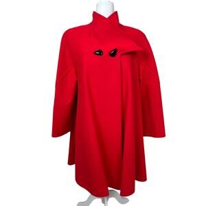 Vintage Ernst Strauss Women's Red Jacket Coat Made In USA 100% Wool Size 6